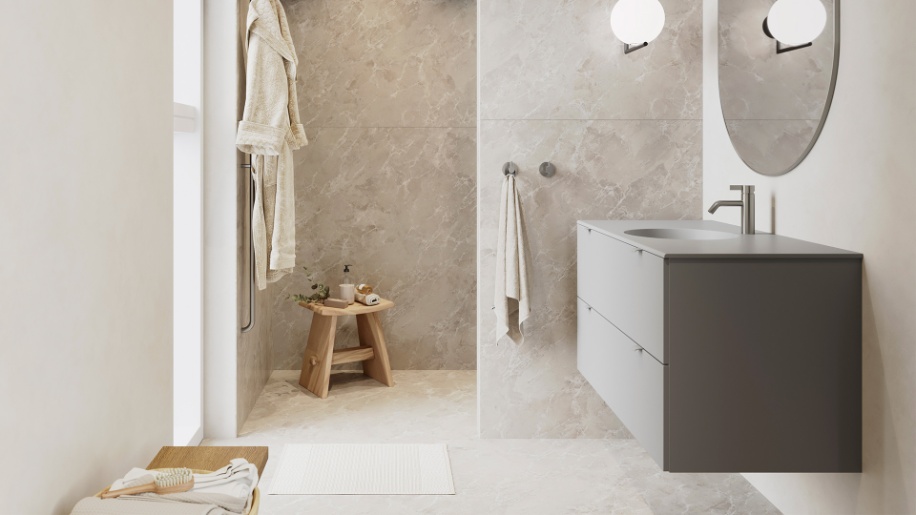 S19 bad i Lys grå fra Svane Køkkenet