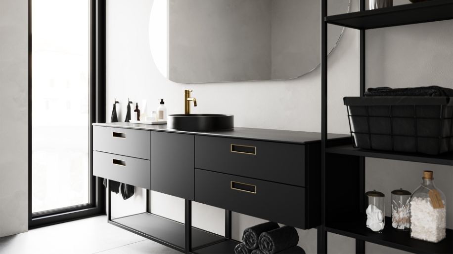 S19 bad i sort fra Svane Køkkenet