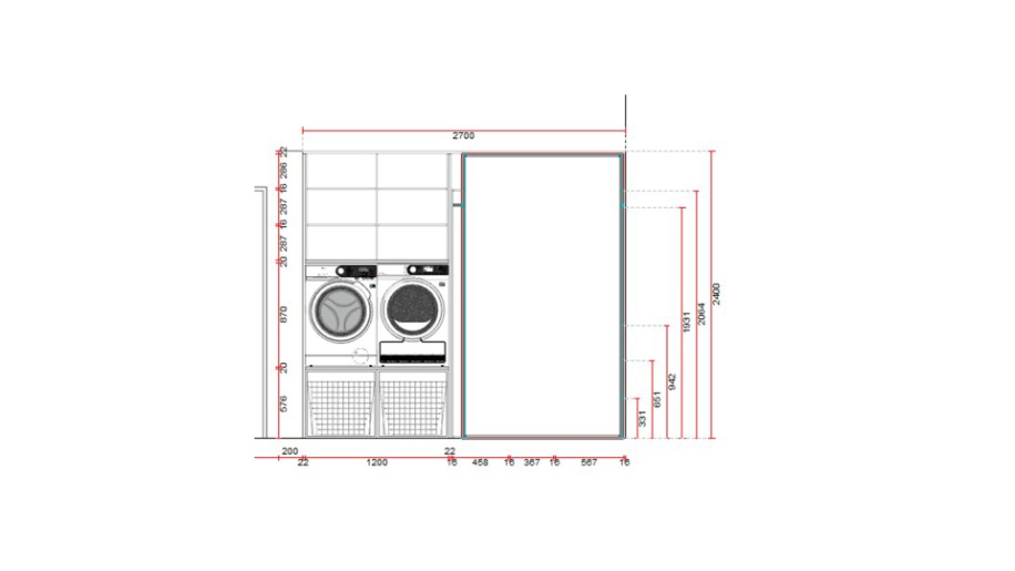 Skydedørsgarderobe i hvid melamin fra Svane Køkkenet