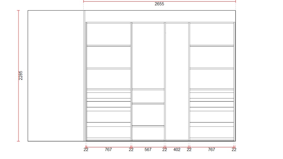 Sort skydedørsgarderobe fra Svane Køkkenet